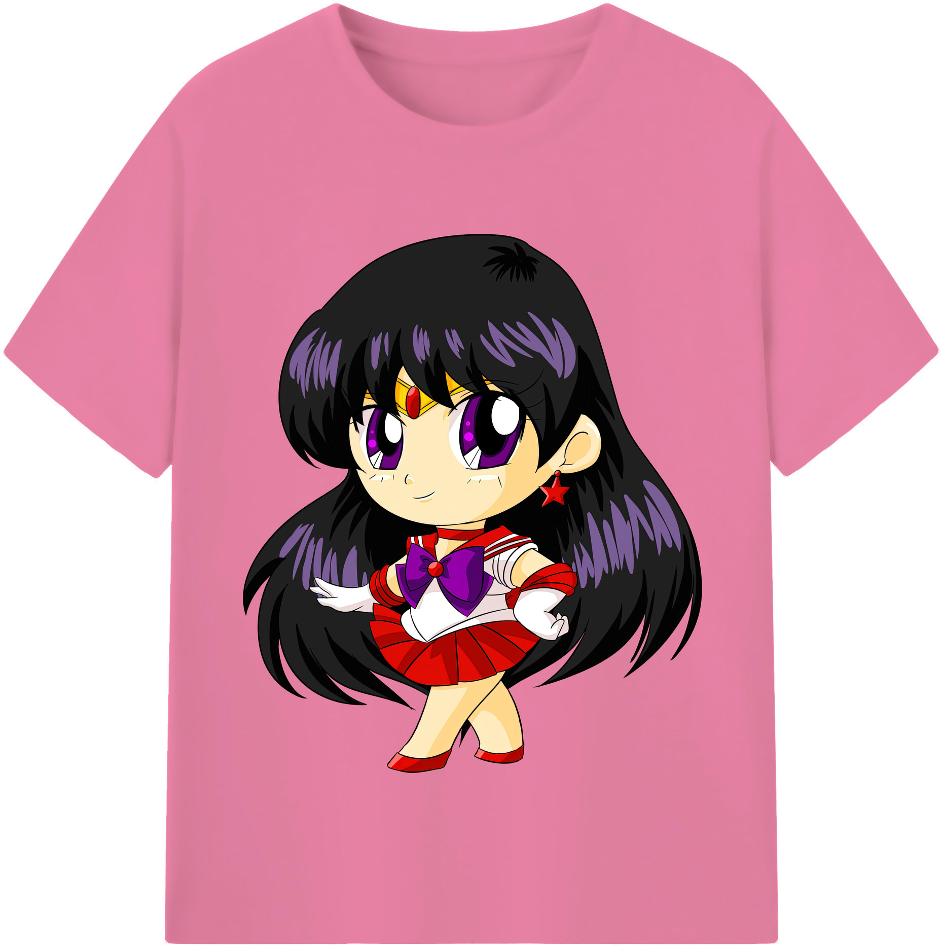 （画像用） 美少女戦士セーラームーン 火野レイ ひの レイ Sailor Moon Hino Rei （セーラーマーズ,Sailor Mars） 綿100％半袖Tシャツ（フロントプリント）